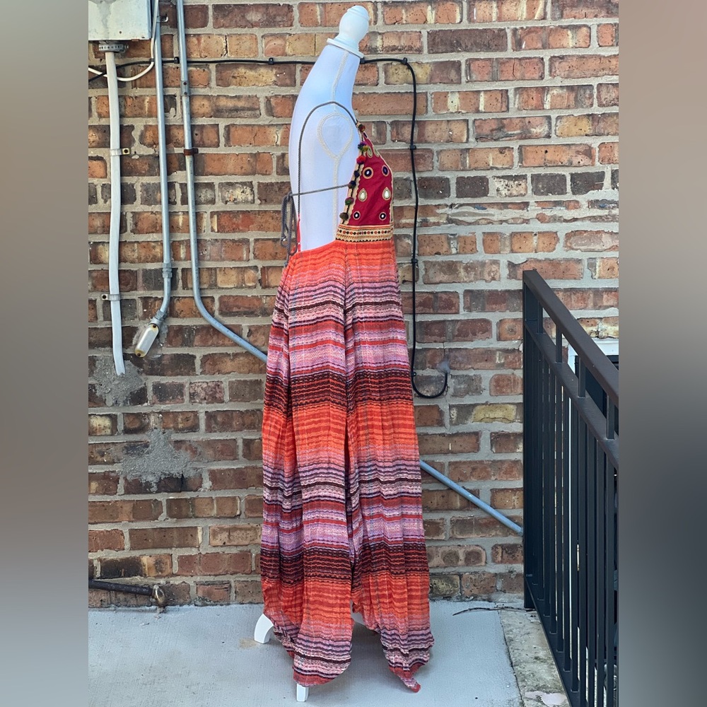 Free People Red and Orange Patterned Maxi Dress - Picture 2 of 4
